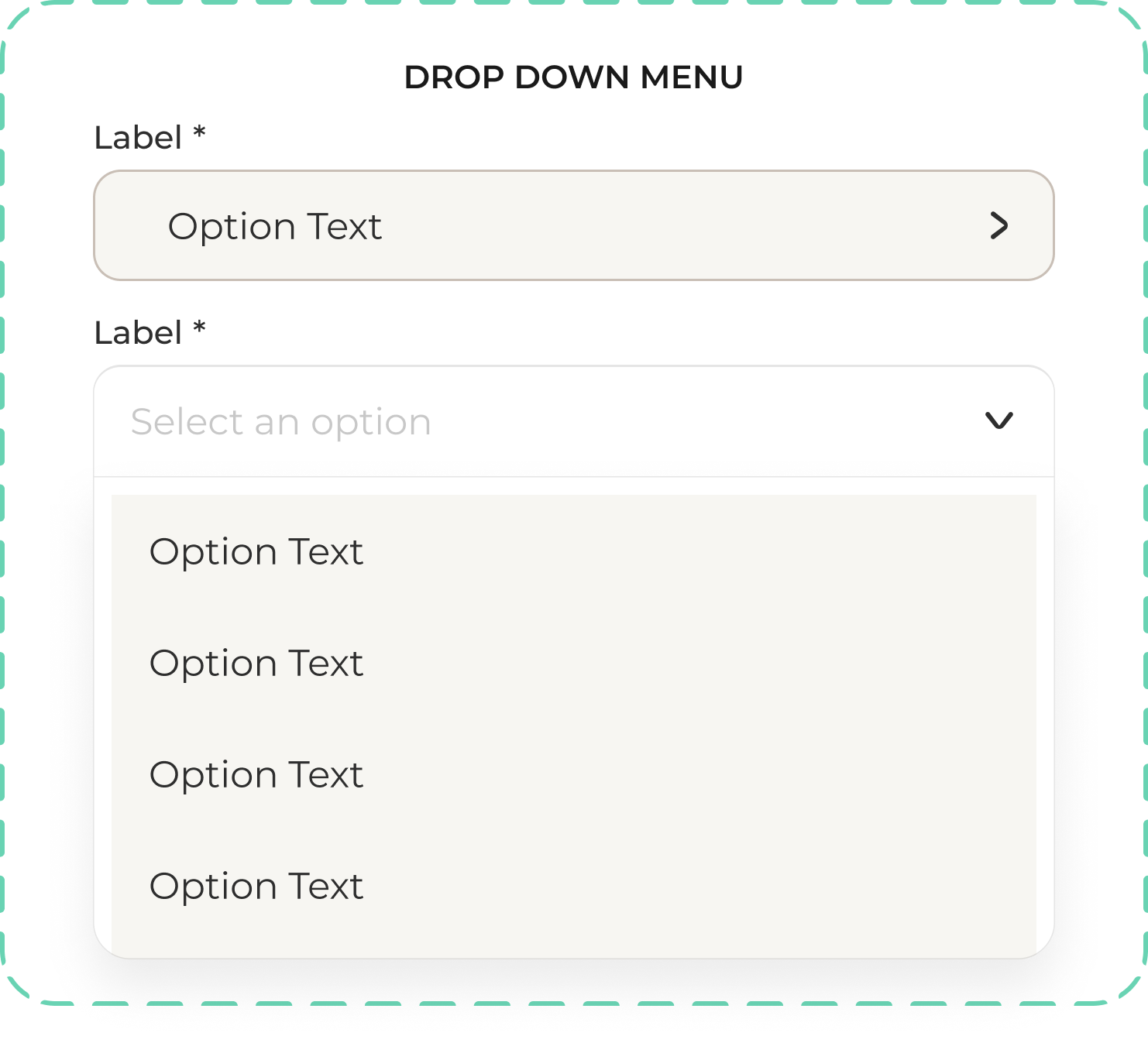 Truffle dropdown menu component