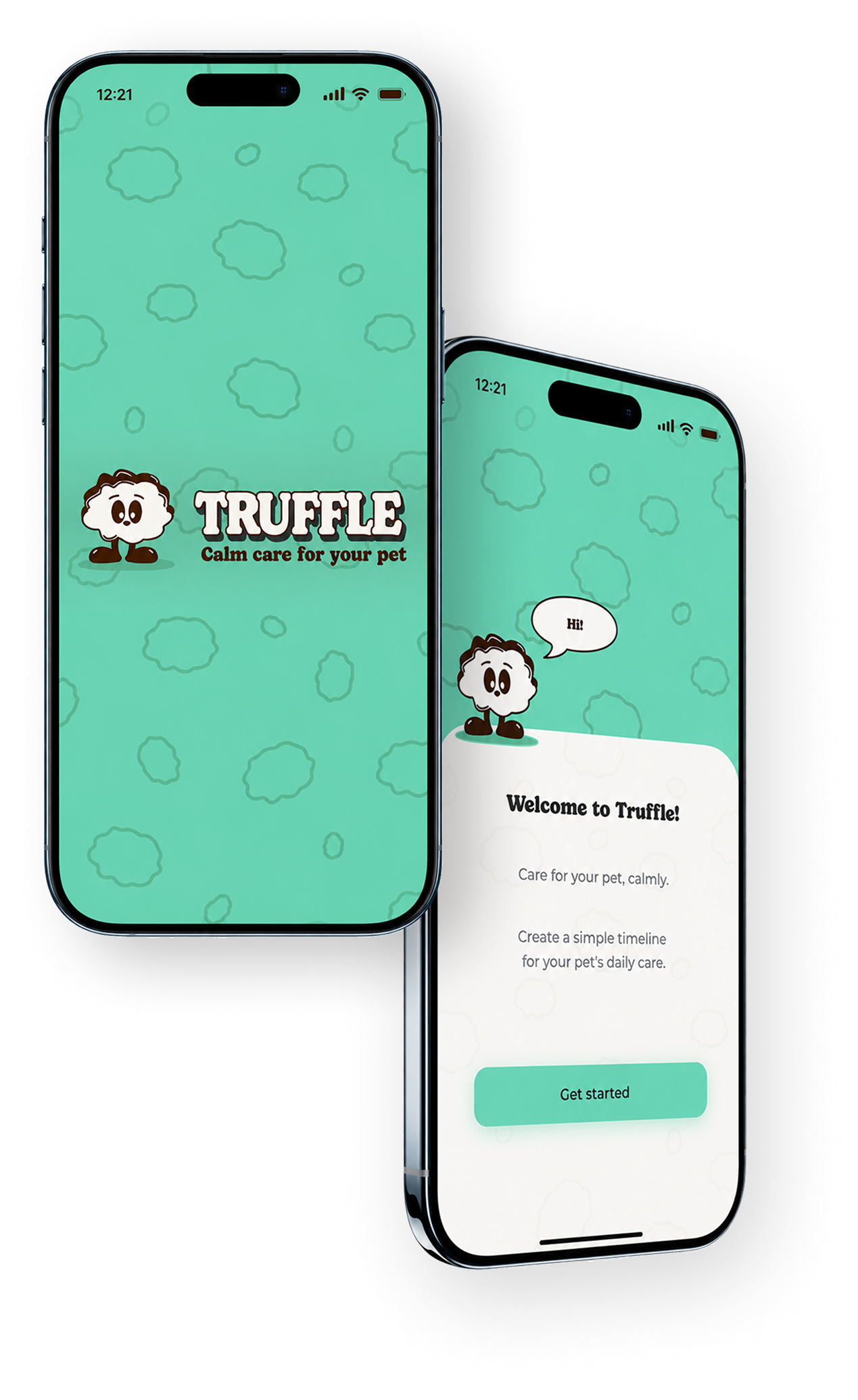 Two overlapping Truffle phone mockups
