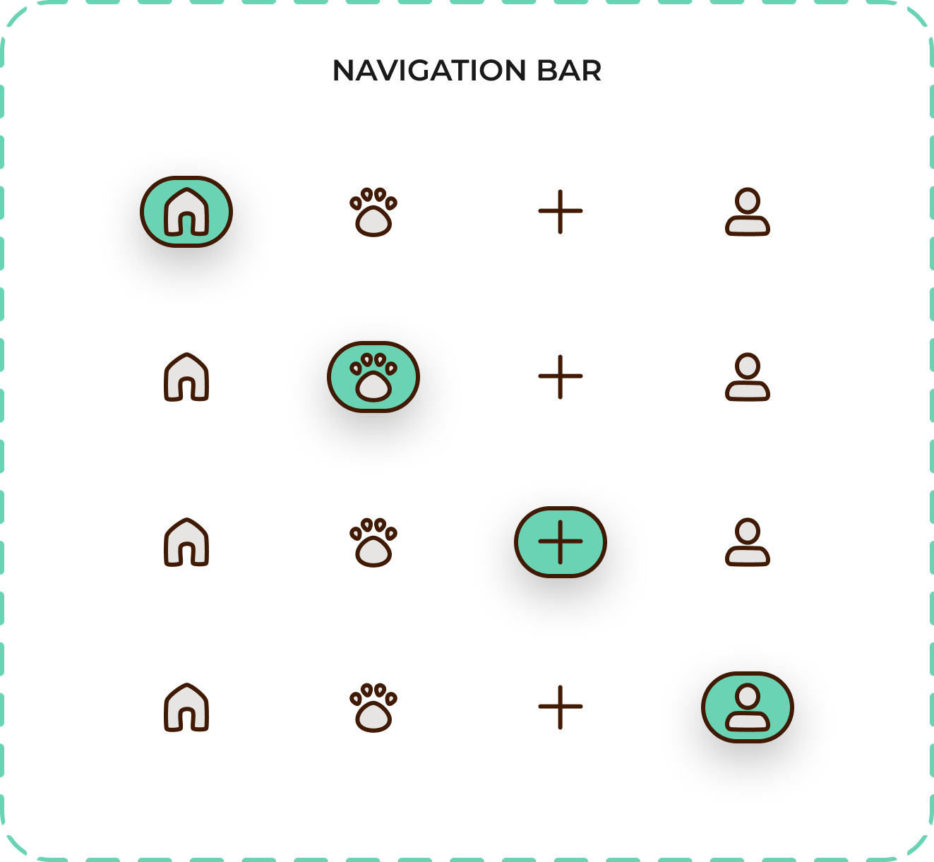 Truffle navigation bar component states