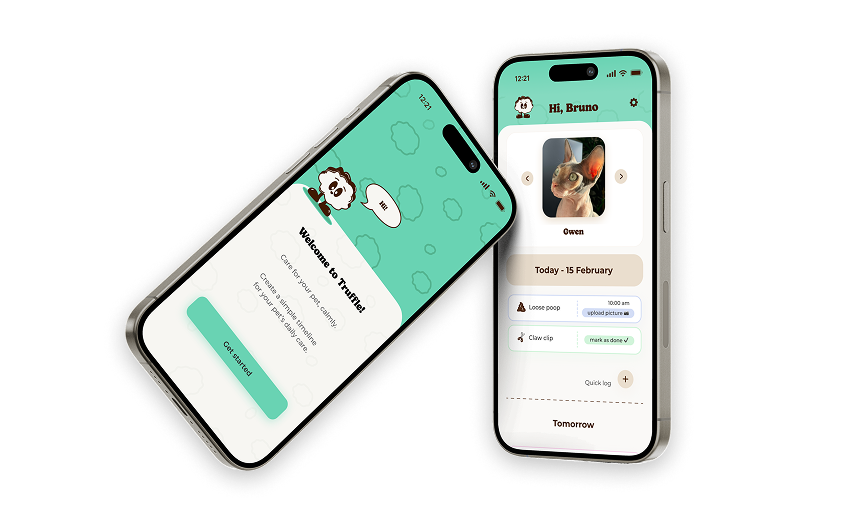 Truffle app presentation screens on mobile devices