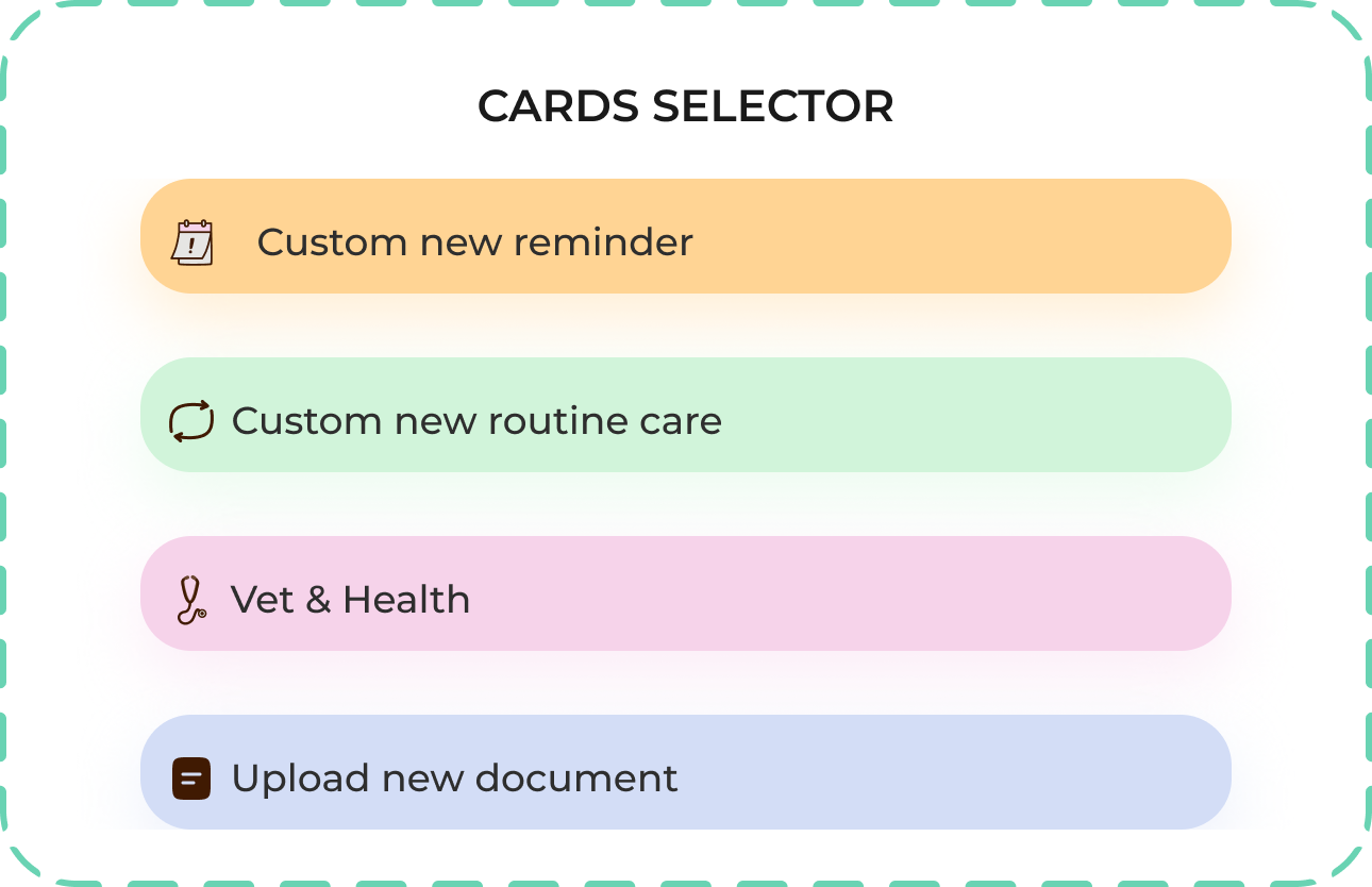 Truffle card selector components